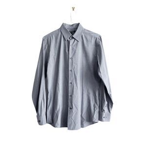 Banana Republic Mens Button Down Shirt Long Sleeve Stretch Slim Fit Charcoal Med
